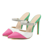 Elegant Rhinestone Pointed Toe High Heel Pumps Slippers for Women