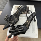 Butterfly-knot Pointed Toe Thin Heel Pumps for Women