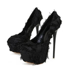 Spring Round Toe Women Pumps with Thin High Heels for Nightclubs