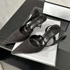 Spring Fashion Pleated Hollow Women Pumps with Pointed Toe and Low Thin Heels