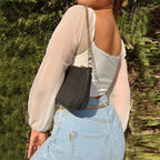 V-Neck Drawstring Bandage Sheer Top