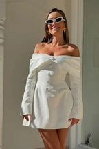 Strapless Long Sleeve A-Line Mini Dress