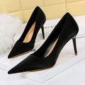 Embossed Satin High-heeled Shoes Women Pumps with Kitten Heels