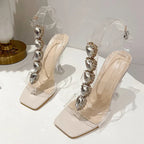Crystal Rhinestone High Heel Sandals for Summer Party Wedding Fashion