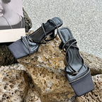 Summer Crystal Rhinestone High Heel Ankle Strap Sandals for Women