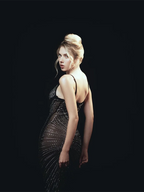 Rhinestone Grid Mesh Illusion Spaghetti Strap Column Maxi Gown