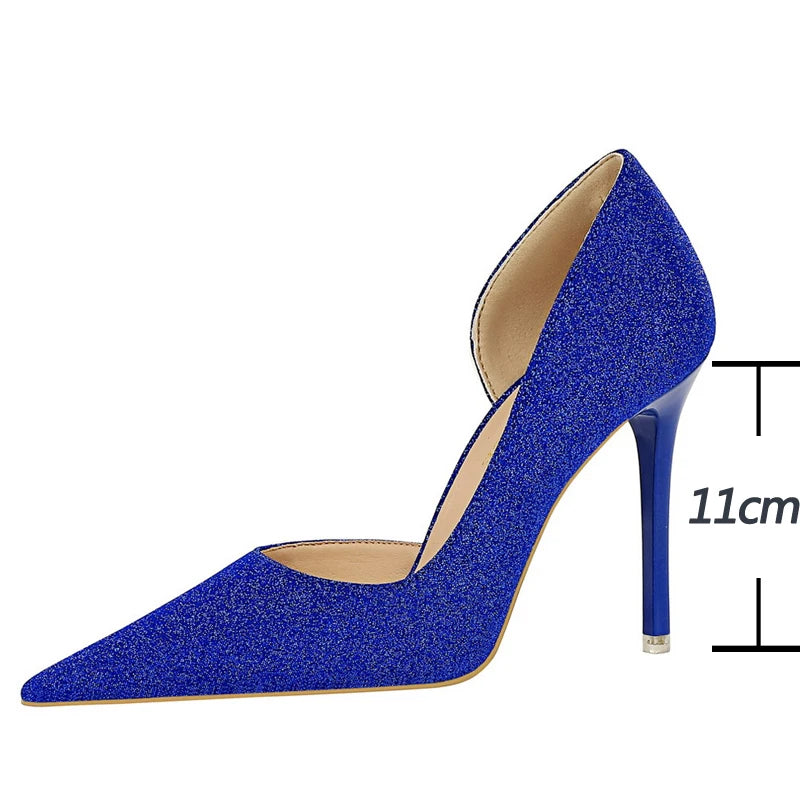 Sequin Cloth High Heel Stilettos for Retro Women Party