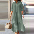 Tamara Exclusive Long Summer Dress with Buttons Chic Silhouette Collection
