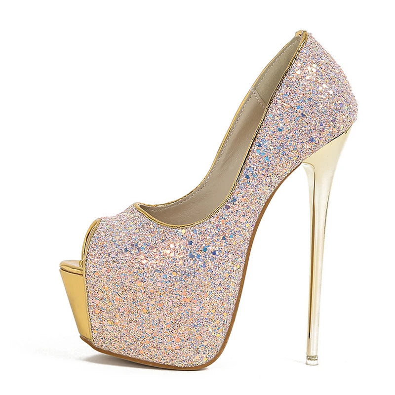 Peep Toe Extreme High Heels for Party Nightclub Stripper Pole Dancing