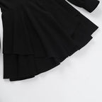Sexy Low Cut Long Sleeve Pleated Mini Dress Women Elegant Wrap Waist Slim Party Vestido Spring Fall Harajuku Y2K Clothes
