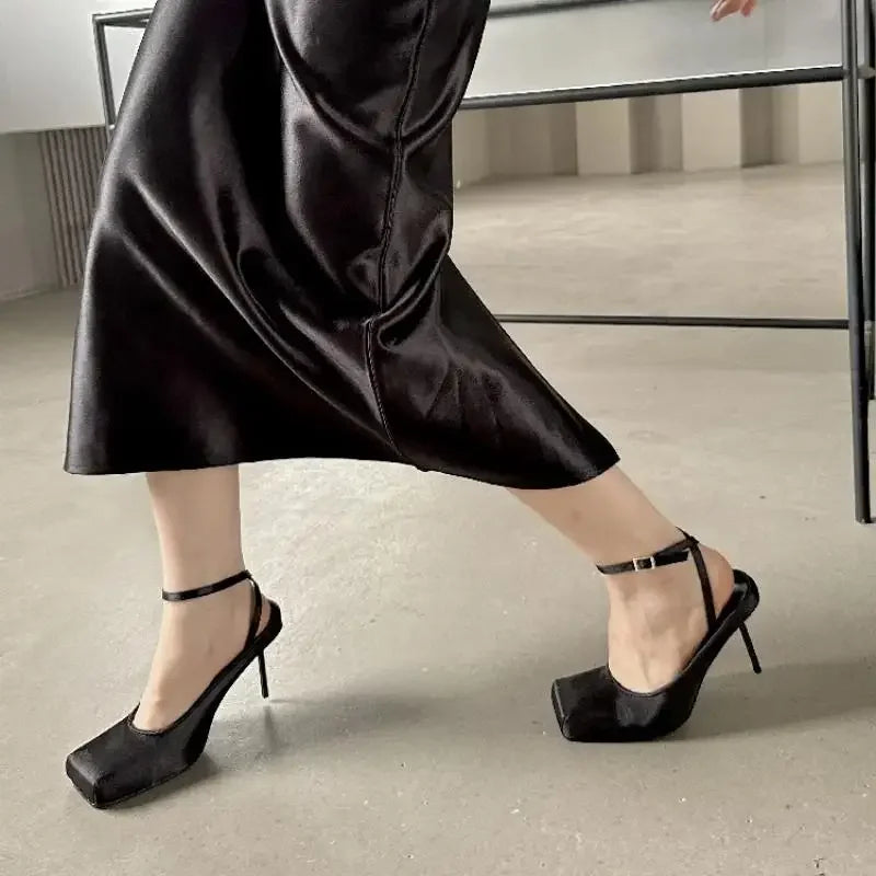 Square Toe Stiletto High Heel Pumps for Women