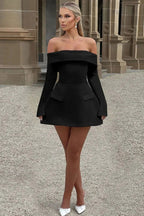 Off-Shoulder A-Line Mini Dress