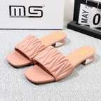 Summer low-heeled fairy slippers with 3CM thick heel