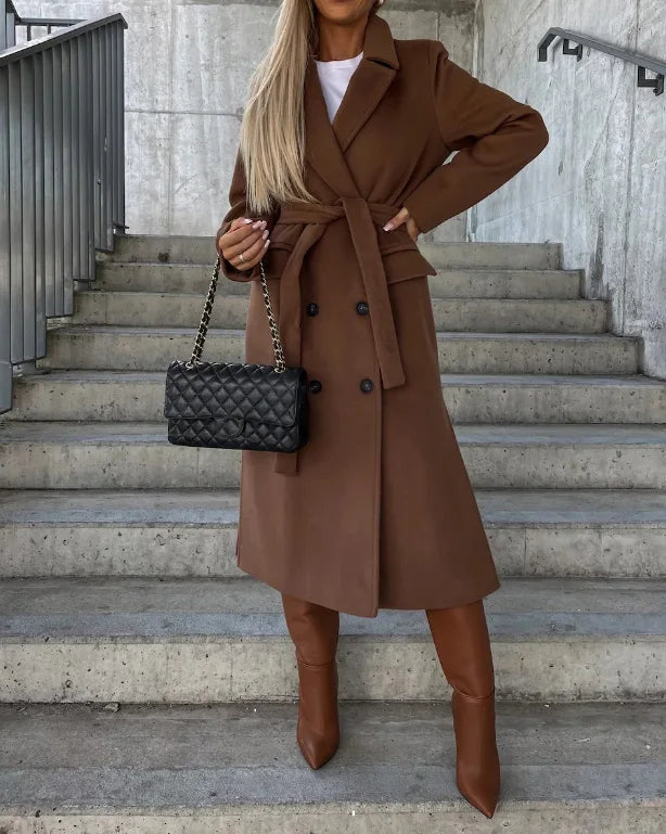 | Women's Classic Long Sleeve Trench Coat