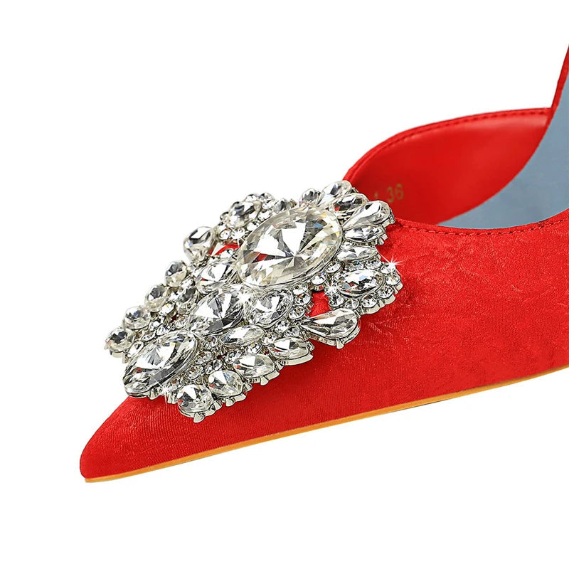 Rhinestone High Heels Luxury Banquet Pumps for Women