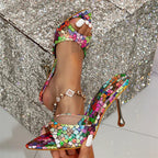 Sexy Camouflage High Heel Slippers for Summer Parties