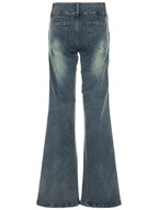 Vintage Button-up Denim Pants Street Style Low Rise Baggy Straight Jeans for Women y2k Aesthetic Loose Denim Trouser 90s