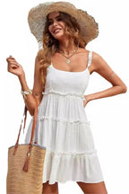 Spaghetti Strap Lace-Up Backless Mini Dress - Spaghetti Strap Mini Dress