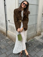 Fashion Turn Down Collar Suit Jacket for Women Casual Long Sleeve Single Breasted Female Coats 2024 Autumn Office Ladies Suits
