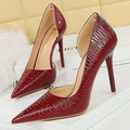 Embossed Lacquer Leather High Heel Women Pumps Stilettos