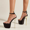 Summer Fashion Transparent Sandals with Sexy Open Toe and 17CM High Heels