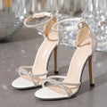 Rhinestone Open Toe Thin High Heels