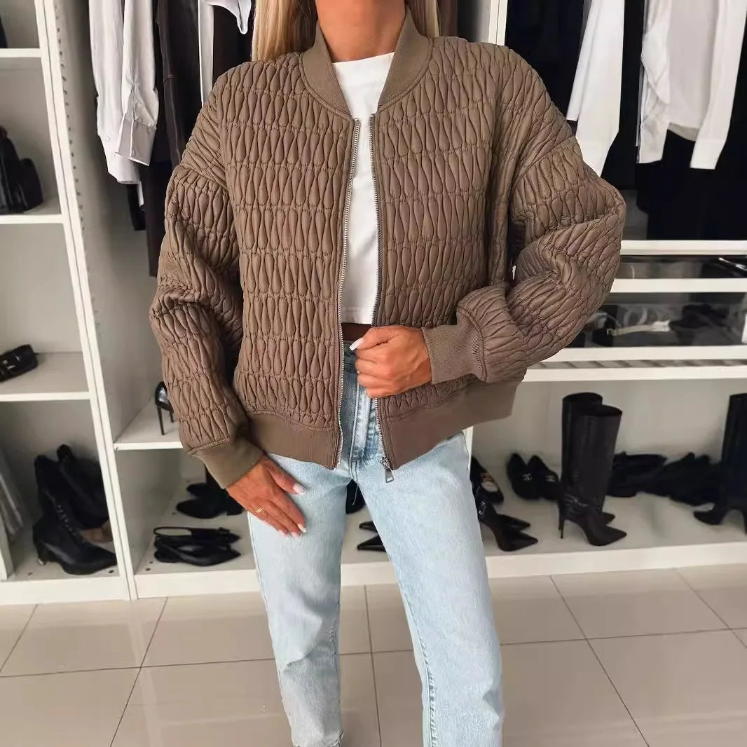 | Quilted Bomber Jacket