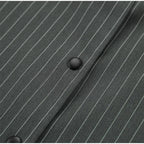 Women Striped Skirt Set Stand Collar Single Breasted Top High Waist Pleated Skirts 2024 Summer Fall New Fashion Lady Office Suit