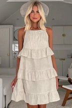 Strappy Sleeveless Mini Dress with High Waist