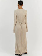 Diana Timeless Knitted Dress with Lacing Elevated Occasion Wear