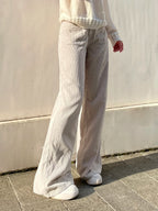 Causal All-Match Basic Corduroy Pants Women Elegant Gentle Loose Wide Leg Pants Simple High Fashion Autumn New