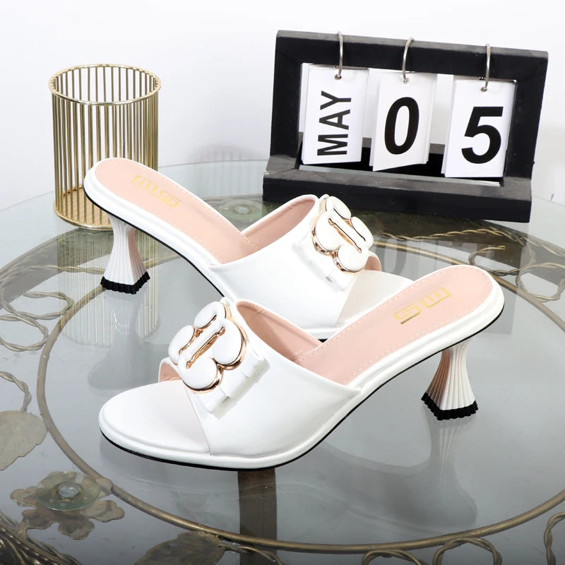 Women's summer sandals with thin high heels