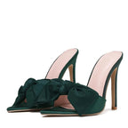 Pointed Toe Mules High Heels Slipper for Summer Party Banquets