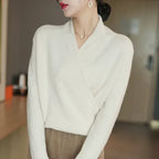 | Women's Winter Wrap V Neck Knit Sweater