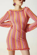 Slim Fit Mini Dress with Long Sleejson Back