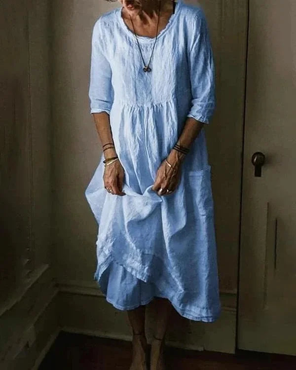 Eugenia Minimalist Oversized Women's Linen and Cotton Dress Designer Edit