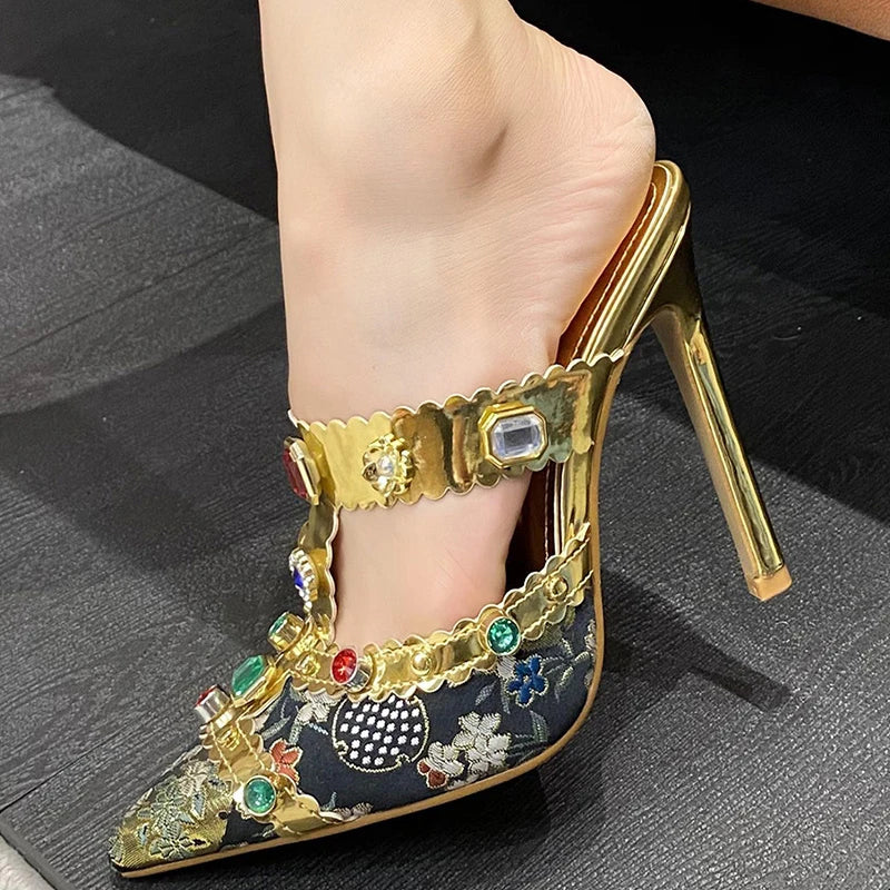 Gem Women Pumps Slippers in Runway Style Color
