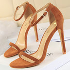 Suede Hollow High Heel Stiletto Sandals for Women