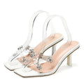 Crystal Flowers Designer Sandal PVC Transparent Shoes