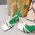 Back Buckle Strap High Heels Gladiator Sandals for Women