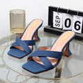 Autumn high-heeled open-toe slippers with horseshoe heels and sandals