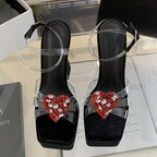 Square High Heels Platform Sandals for Women