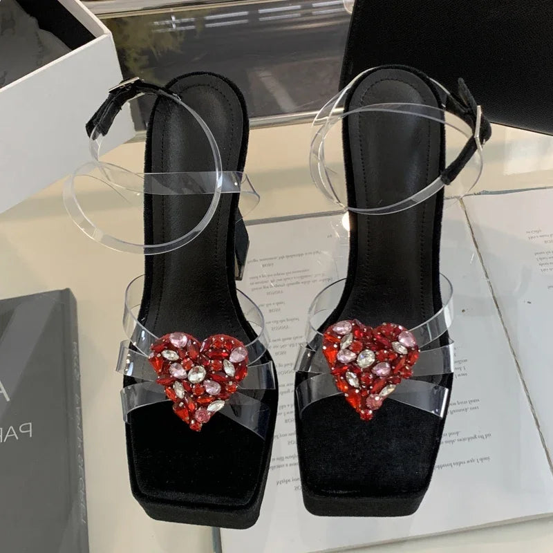 Square High Heels Platform Sandals for Women