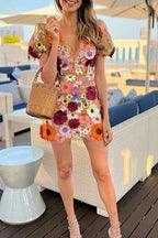 V-Neck Slim Fit Mini Dress