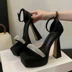 Crystal Summer Buckle Strap Open Toe Women Sandals