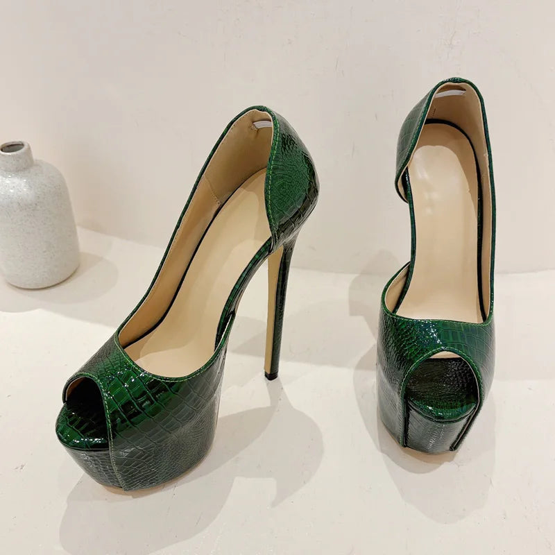 Elegant Pole Dancing Sandals with Sexy Extreme Peep Toe and Thin High Heels