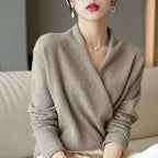 | Women's Winter Wrap V Neck Knit Sweater