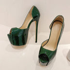Elegant Pole Dancing Sandals with Sexy Extreme Peep Toe and Thin High Heels