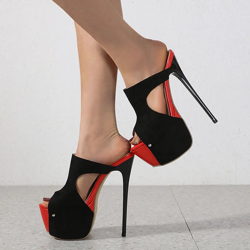 Summer Peep Toe Extreme High Heels Sexy 16CM Slippers For WomenRevised: Summer Peep Toe High Heel 16CM Slippers For Women