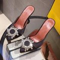 Red Silk Satin Pointed Toe Pumps with Rhinestone Crystal Wedding Slip On Strange Style Heel